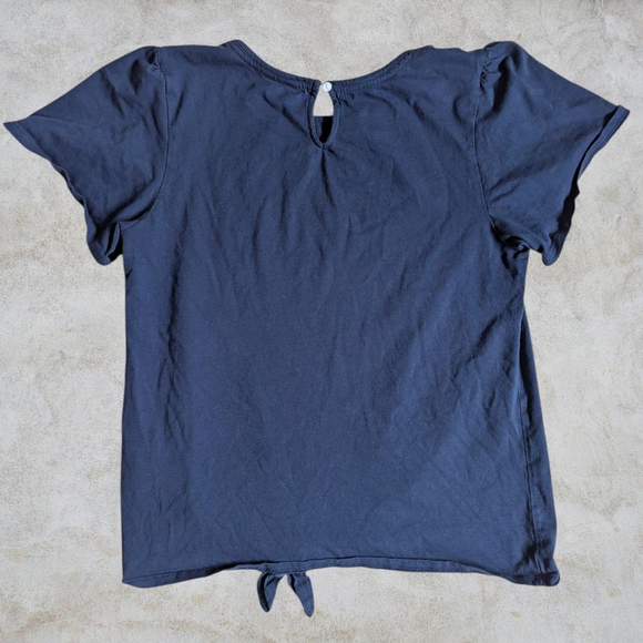 🌈NAUTICA | Navy Short Puff Sleeve Tie-Front Tee M - Picture 4 of 11